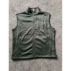 Ducks Unlimited Olive Green Vest Size XL Fleece Lining Full Zip Logo Mens